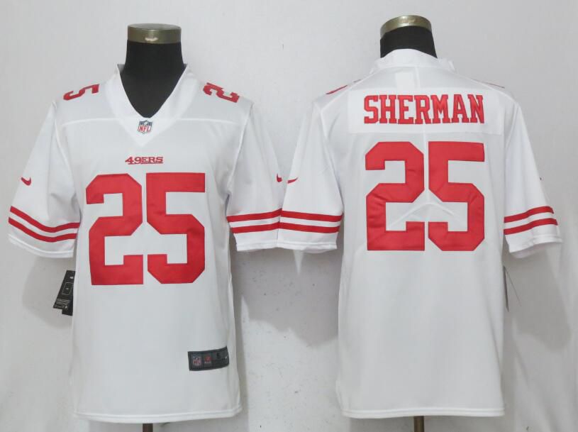 Men San Francisco 49ers #25 Sherman White Vapor Untouchable New Nike Limited NFL Jerseys